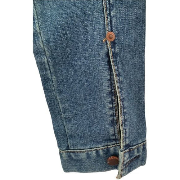Forever 21 Life in Progress Cropped Cotton Vintage Denim Jacket Size Medium - Picture 5 of 8